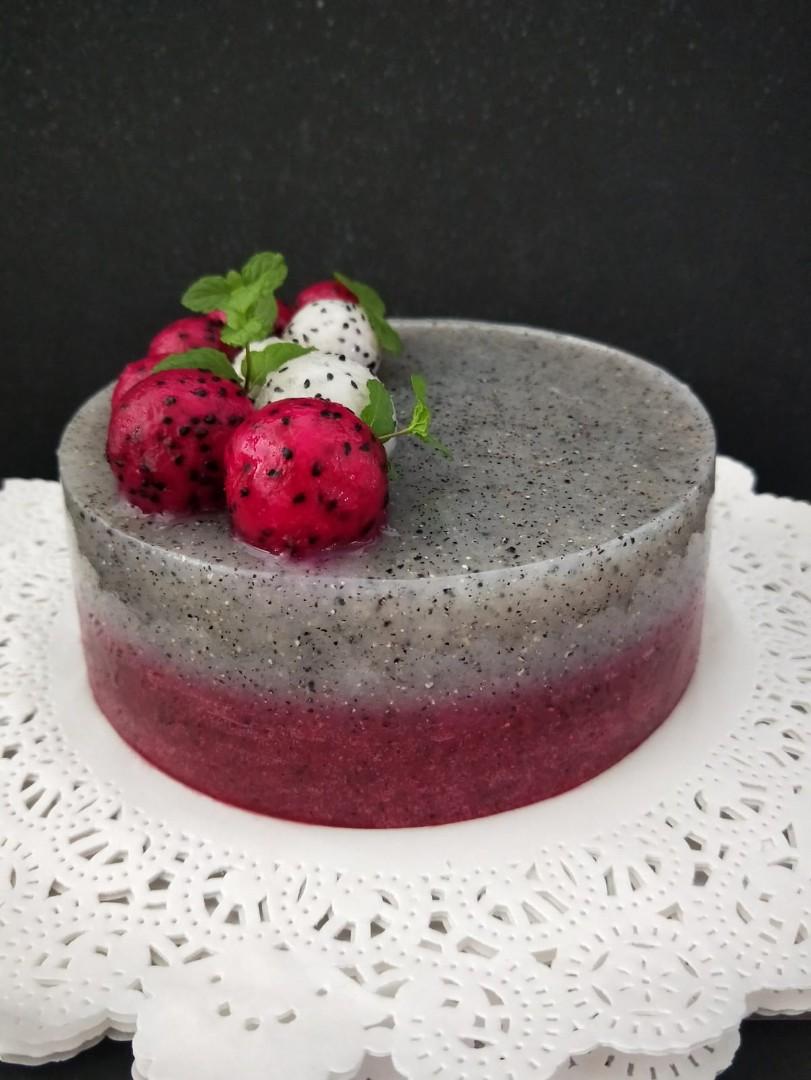 Pink dragon fruit layer cake - Rainbow Nourishments