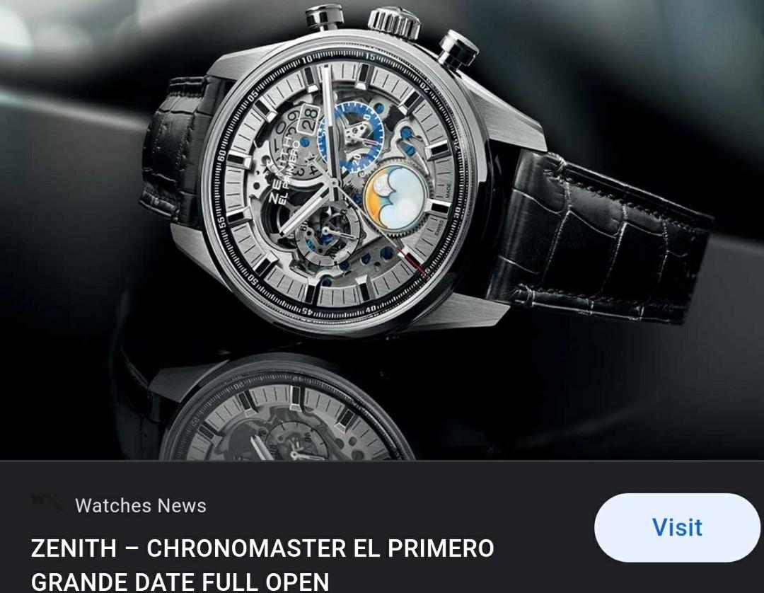 ZENITH CHRONOMASTER EL PRIMERO GRANDE DATE FULL OPEN