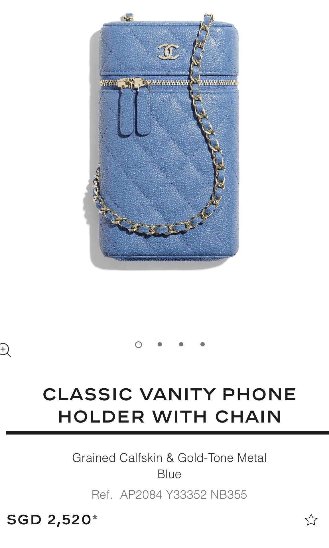21P Chanel classic vanity phone holder with chain