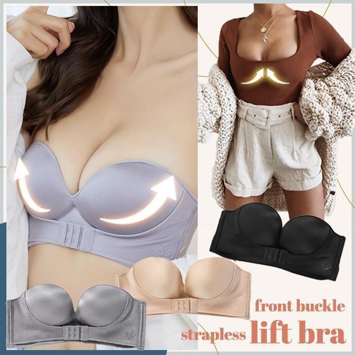 Wireless Strapless Push Up Bra With Front Buckle Lift For Women Non Slip,  Invisible, And Plus Size Bra Underwear From Yigu110, $18.41