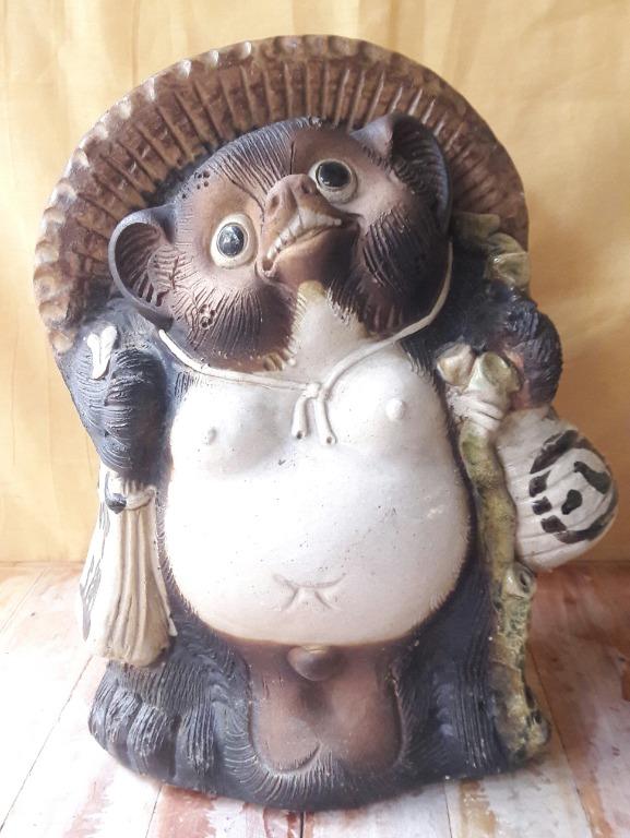 38cm 4.6kg Signed Vintage Shigaraki Ware Tanuki Japanese Raccoon Dog