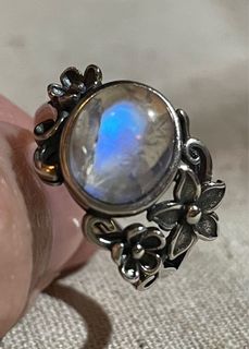 復古藍光月亮石925戒指 介指 moonstone ring64235807759875110