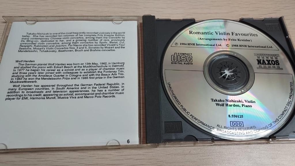 包郵] CD ROMANTIC VIOLIN FAVOURITES 1988 無IFPI 舊版TAKAKO