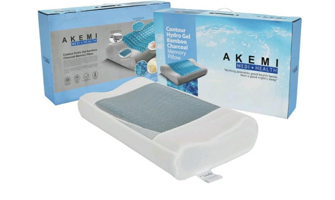 AKEMI Medi Health Contour Hydro Gel Bamboo Charcoal Memory Pillow Furniture Home Living Bedding Towels on Carousell