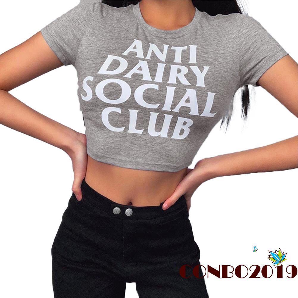 anti dairy social club grey crop top, Women's Fashion, Tops, Other Tops on  Carousell