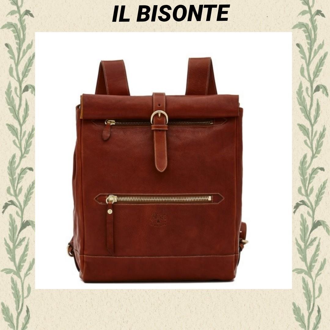 Authentic IL Bisonte Backpack Made in Italy Cowhide Leather Backpack Vintage Cowhide Backpack Genuine Leather Men s Backpack