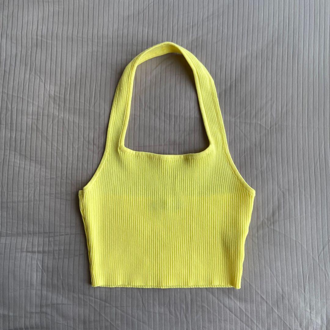 yellow halter neck top