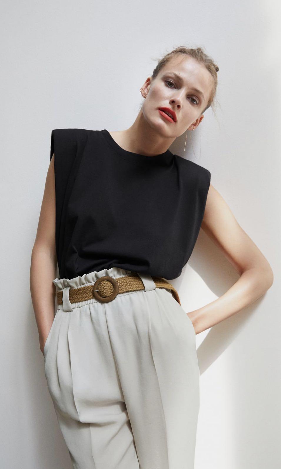 Top with shoulder pads zara outlet