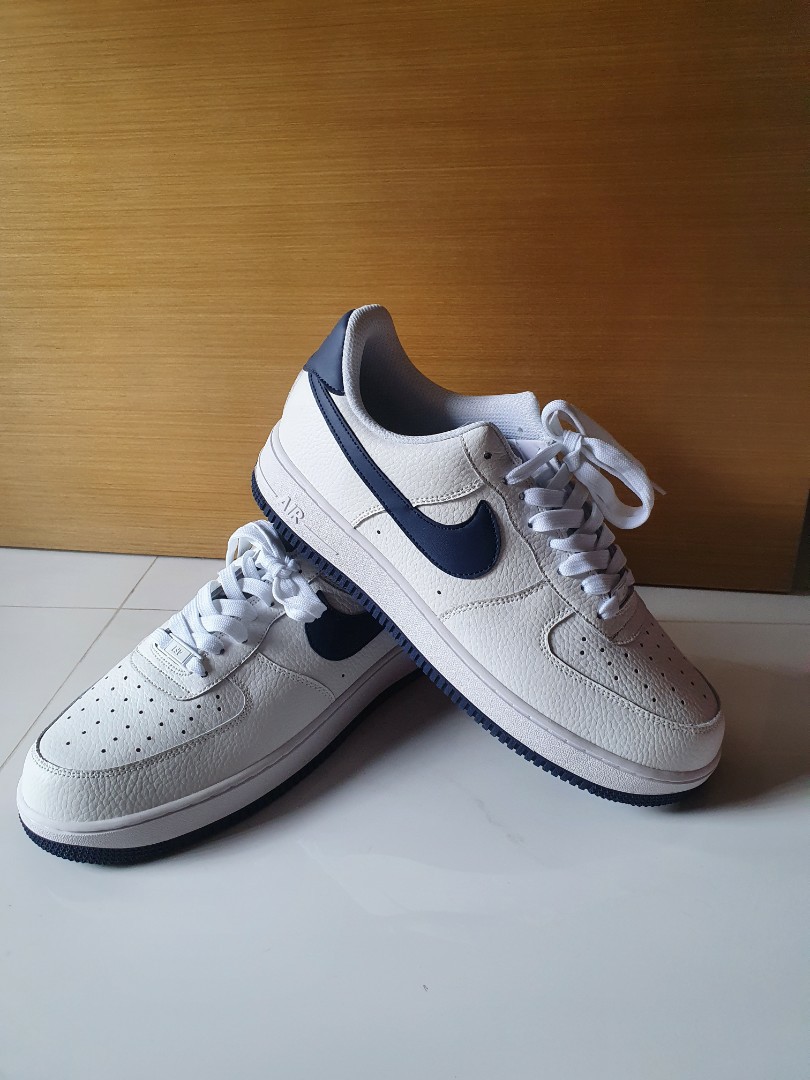 navy and white af1