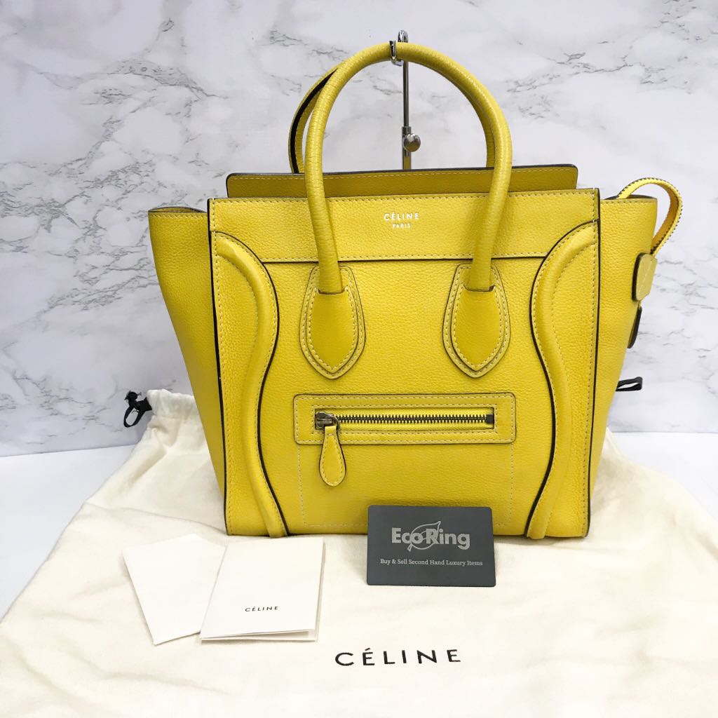 CELINE YELLOW MICRO LUGGAGE BAG 217002241 Women s Fashion Bags