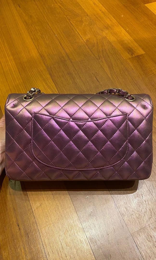 Chanel Classic Medium Flap Bag Iridescent Purple, Luxury, Bags & Wallets on  Carousell