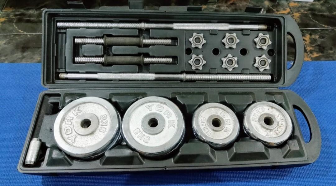 CLEARANCE SALE York Fitness 50kg Barbell Set York Fitness 20kg Dumbbell Set