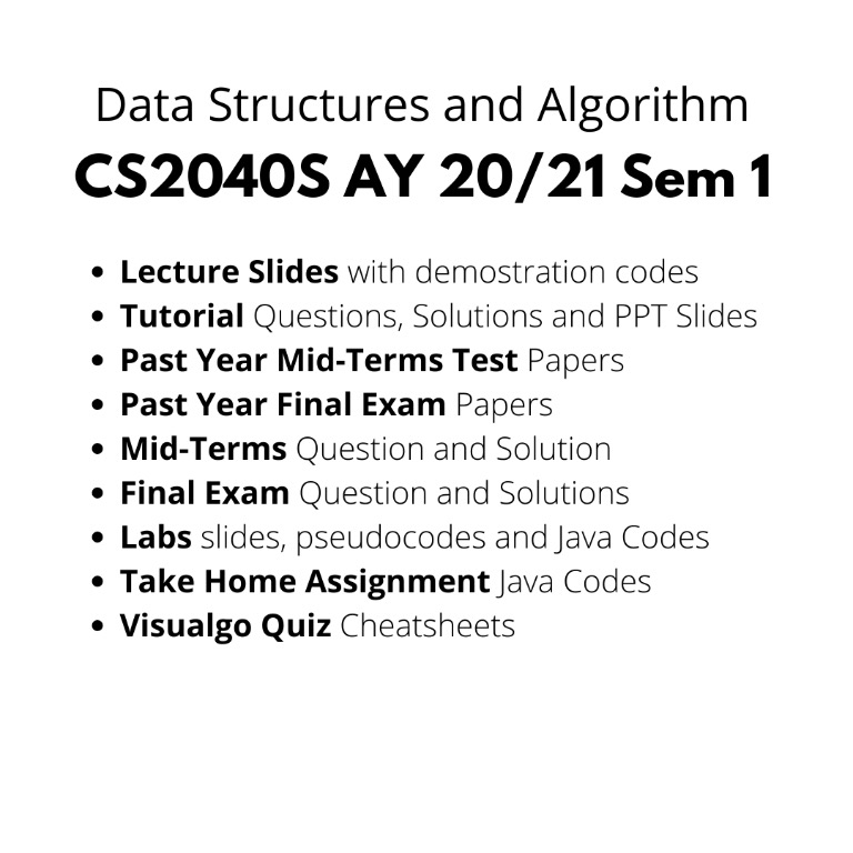 CS2040 CS2040S Data Structures and Algorithm AY20/21 Sem 1 NUS ...