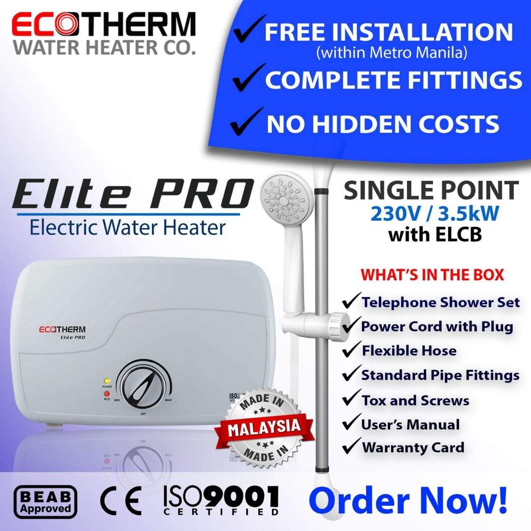 ECOTHERM WATER HEATER, TV & Home Appliances, Water Heater & Instant