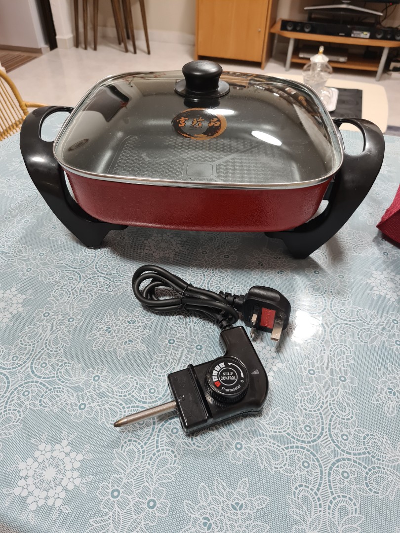 Electric Skillet Pot with Thermal Bag, Home Appliances, Kitchenware on