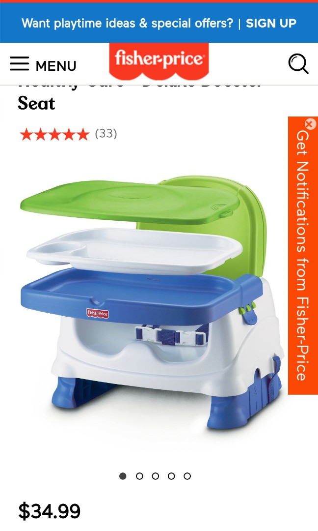 Fisher Price booster seat with tray, Babies & Kids, Nursing & Feeding