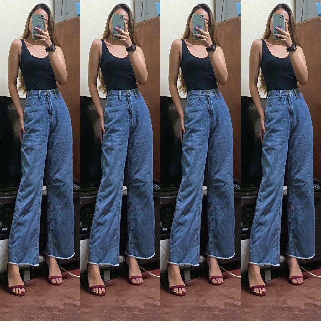 Maong square pants outfit clearance