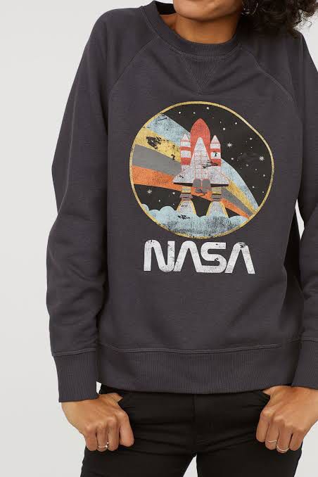 H M Dark grey NASA Sweater Women s Fashion Tops Others Tops on Carousell