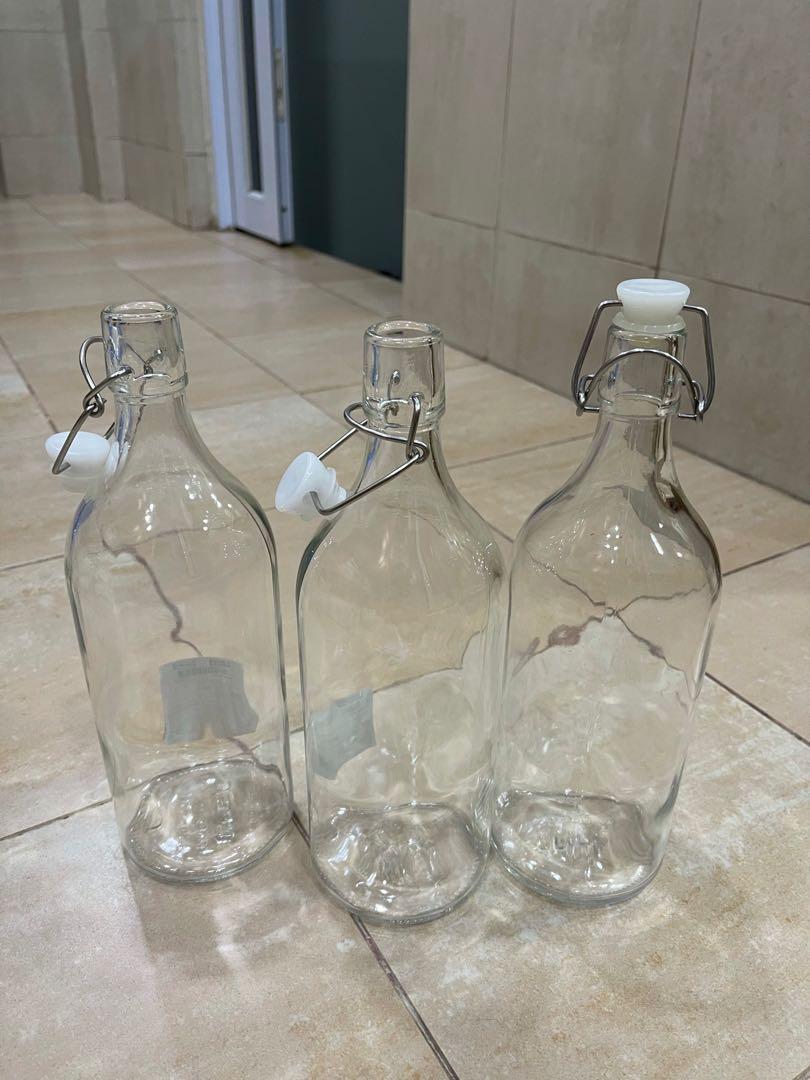 Ikea swing top glass bottles - 1 litre (used), Home Appliances ...