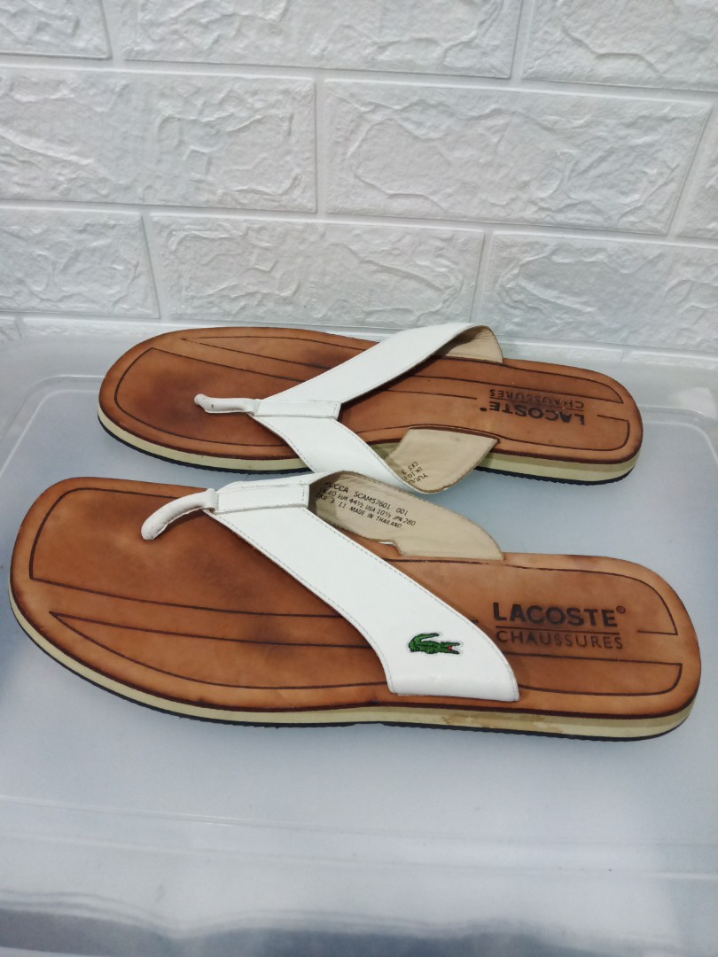 Lacoste flip flops outlet leather