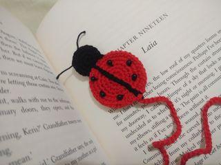 Lady bug  Crochet Bookmark