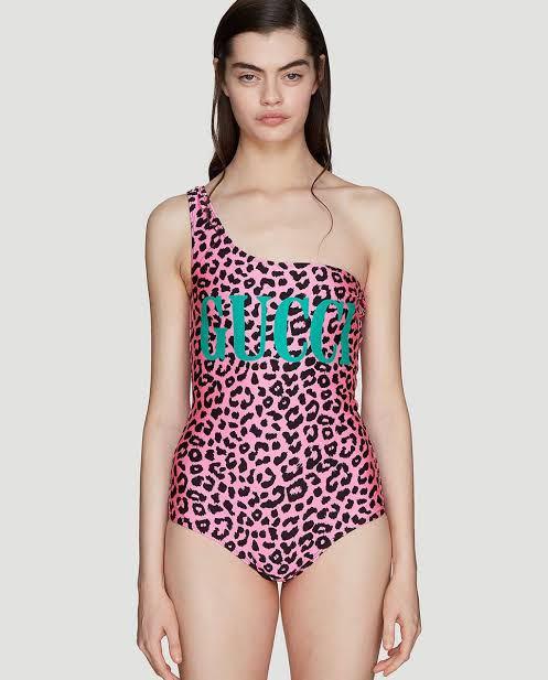 pink gucci one piece swimsuit