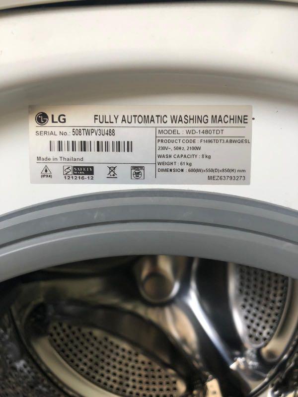 LG Direct Drive 8kg washing machine, TV & Home Appliances, Washing