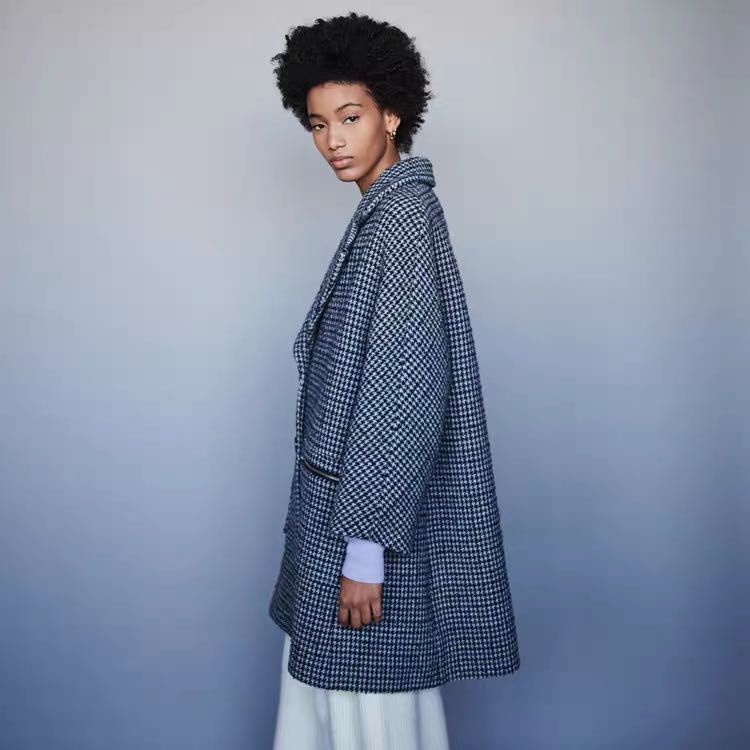 Maje Garly houndstooth wool coat size 