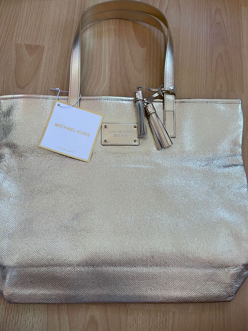 michael kors gold tote