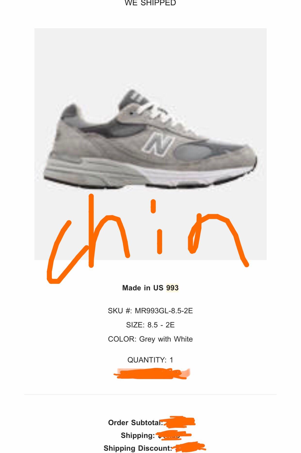 New Balance 993 Grey Made in US
