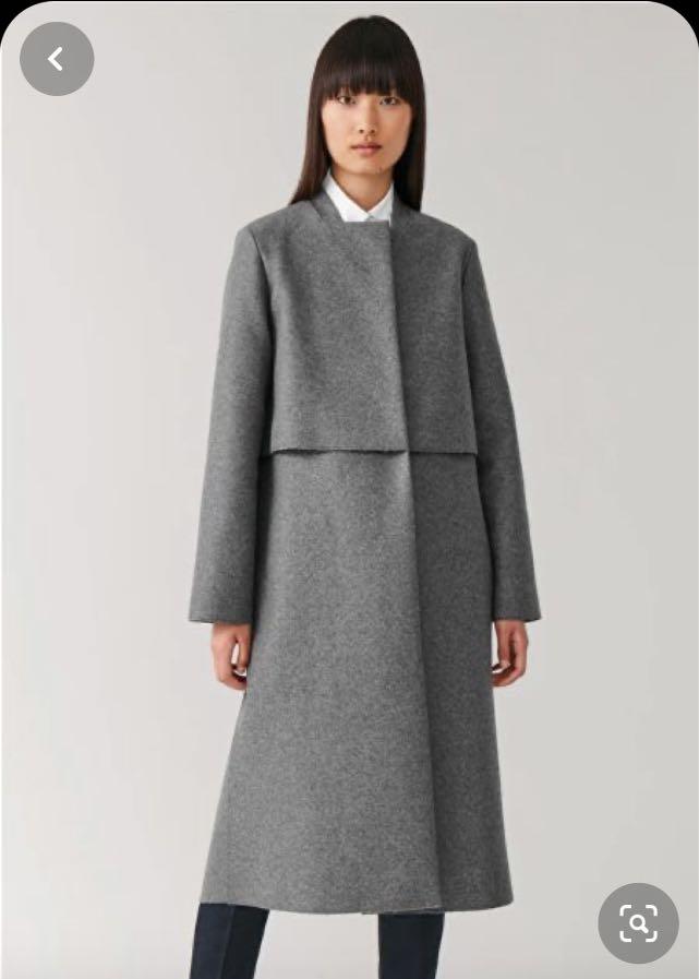 Cos square neck wool coat clearance