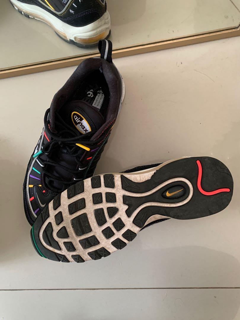 Nike Air Max 98 Black Multicolor Fesyen Pria Sepatu Sneakers