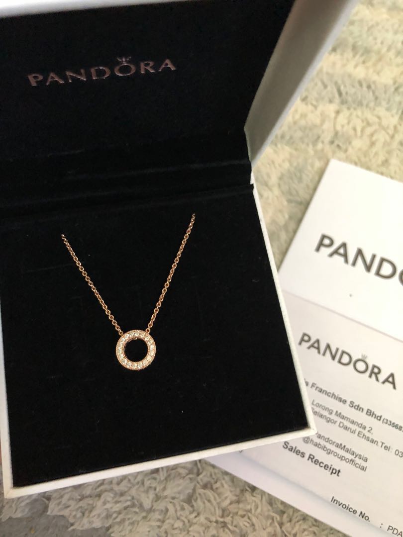 Rose gold pandora necklace sale sales