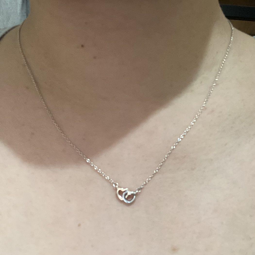 Interlocking heart necklace pandora sale
