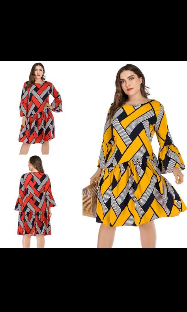 plus size ruffle hem dress