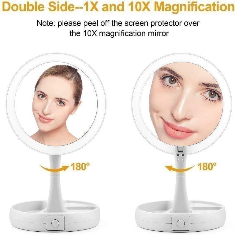 Senwow Makeup Mirror with Light, 1X 10X Magnifying Mirror with Light ...