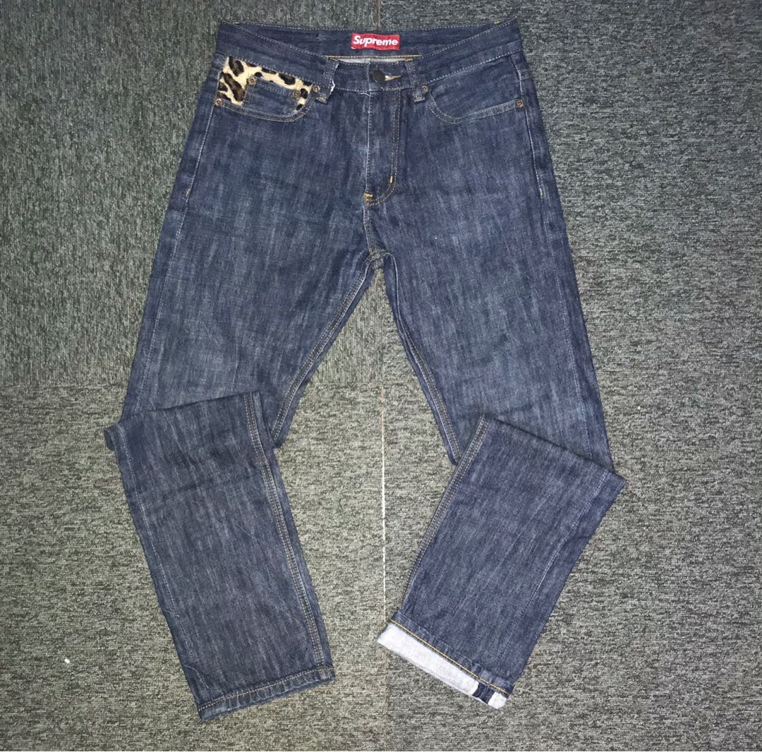 Supreme x LV monogram pants, Men's Fashion, Bottoms, Jeans on Carousell
