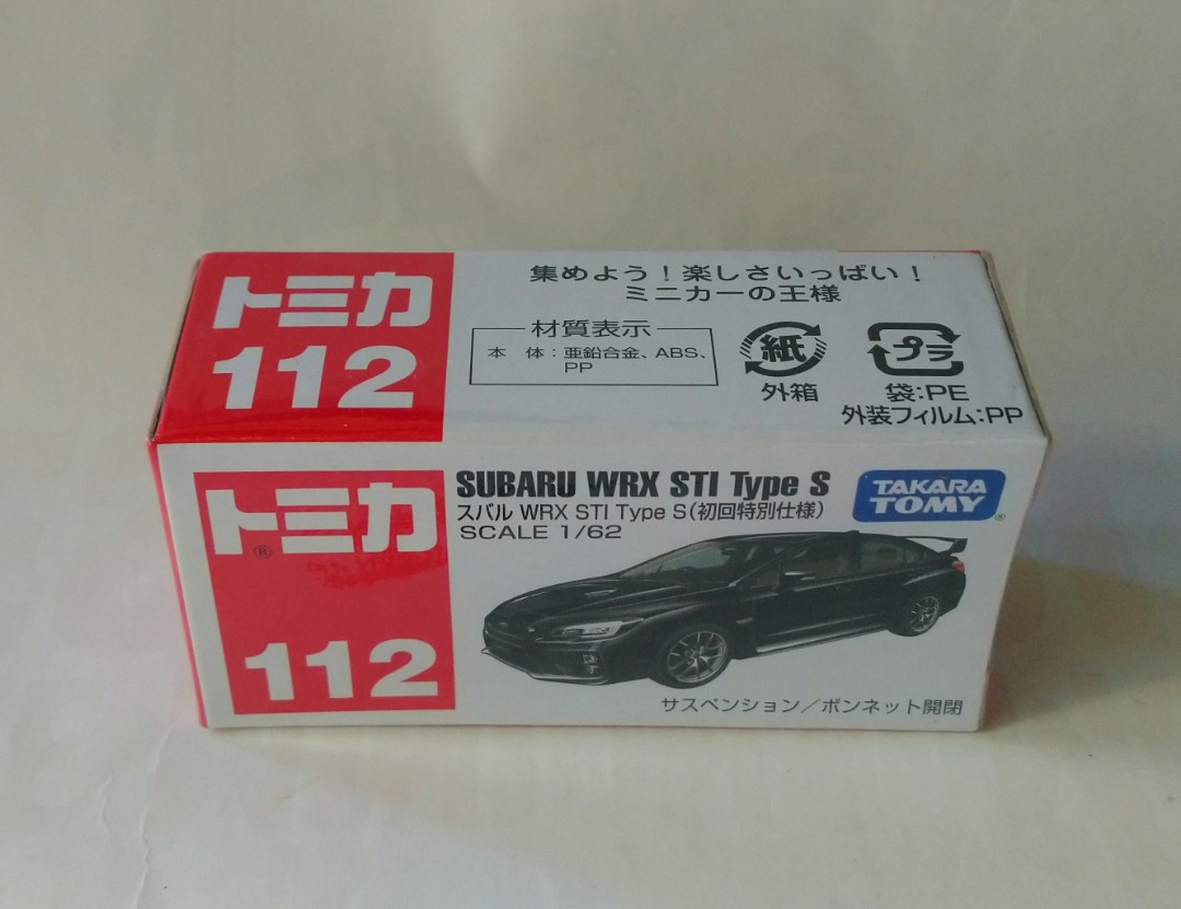 Takara Tomy Tomica 112 Subaru Wrx Sti Type S First Edition Japanese Car Scale 1 62 Model Die Cast Metal Vehicle Black Cars Toys 全新正版多美車經典珍藏收藏稀有罕有合金