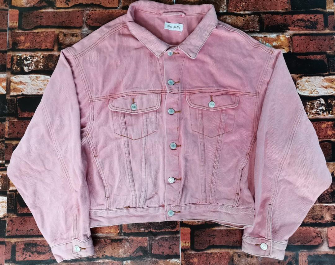 Vintage pink denim discount jacket