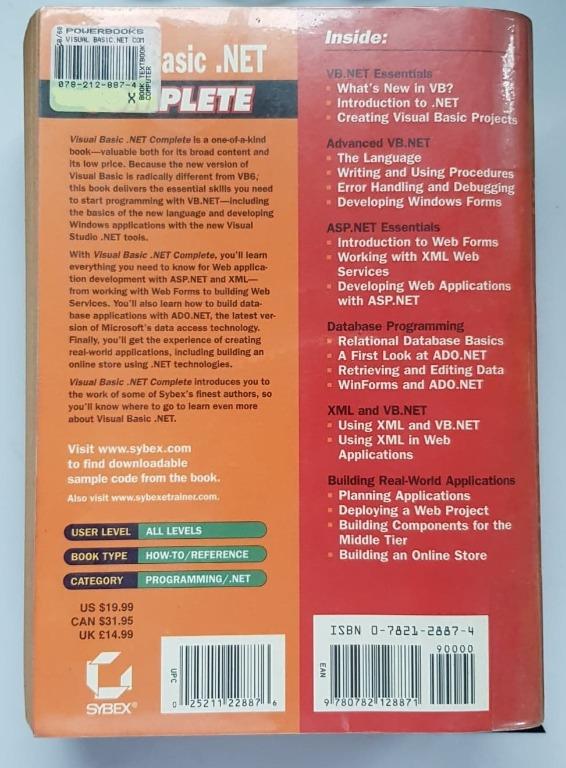 Visual basic.net Complete (Category: Storybooks) located in Singapore. Submitted by crafted_for_keeps (Listing ID 1071184494, Image 2). Description: Used but in good condition.