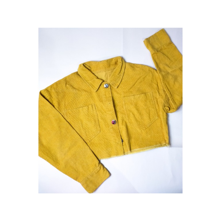 Yellow crop top jacket