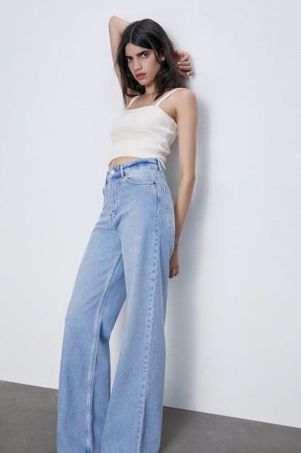Zara high waisted wide leg denim 