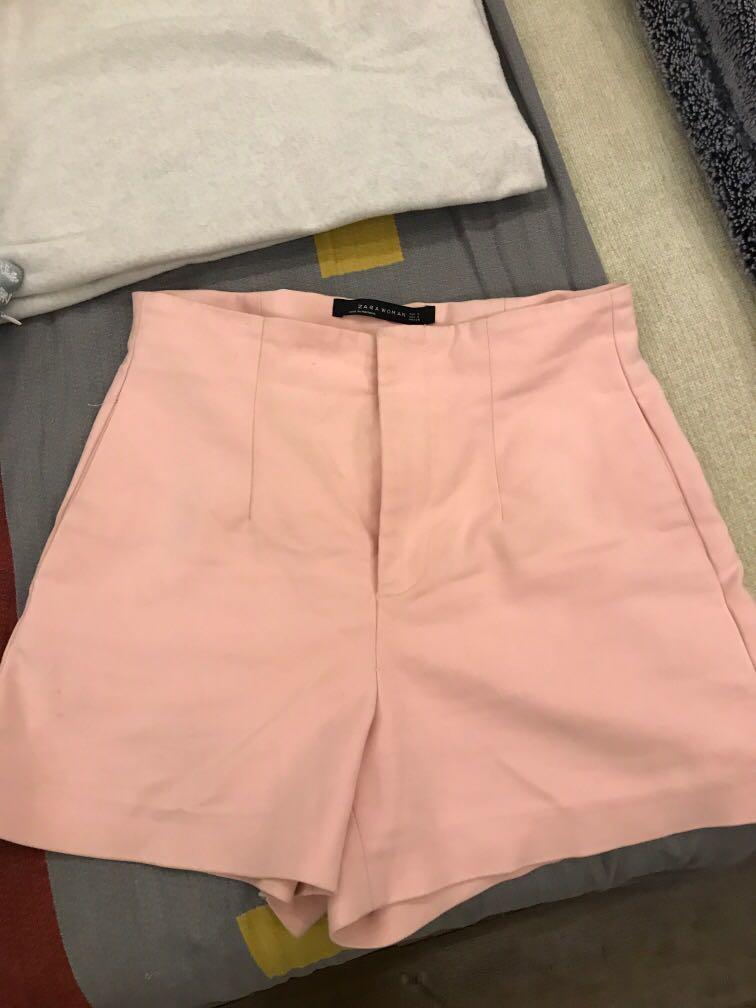 Pink shop shorts zara