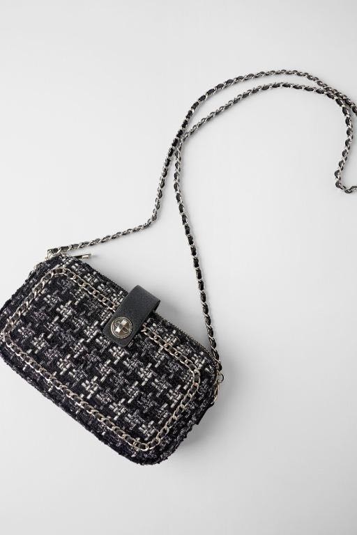 Zara Tweed Crossbody Bag
