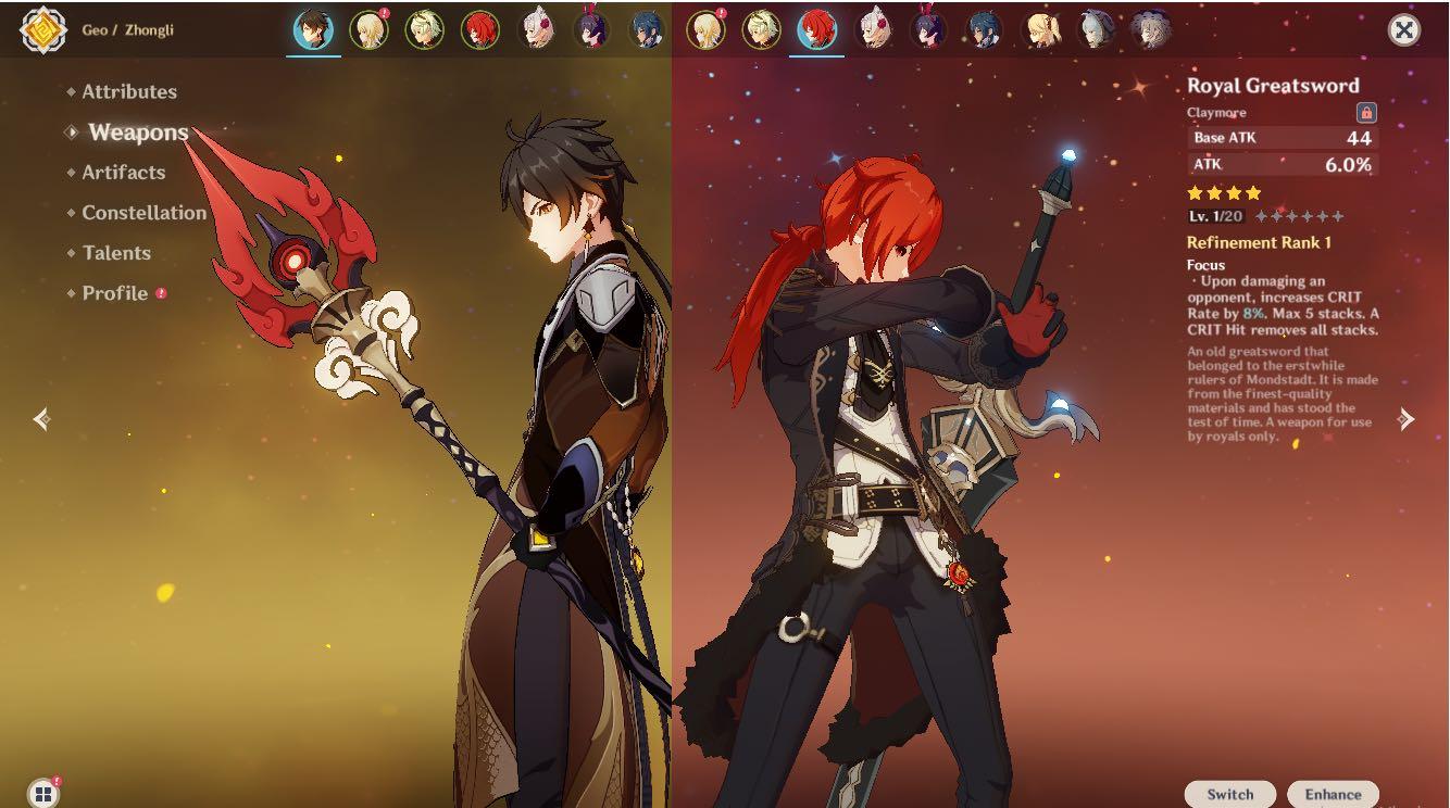 ZHONGLI ,STAFF OF HOMA,DILUC GENSHIN IMPACT, Video Gaming, Video Games