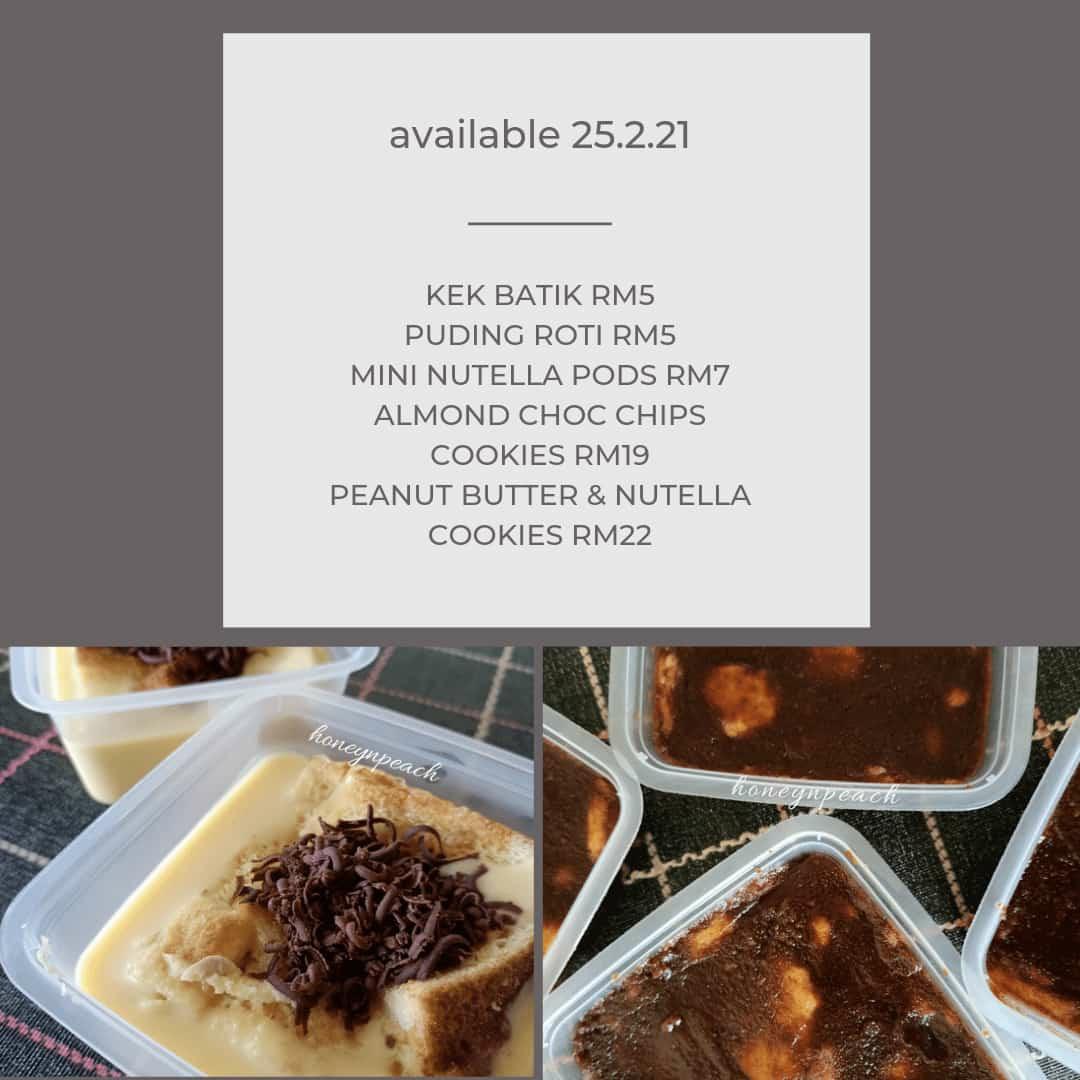 25 2 21 Puding Roti Kek Batik Nutella Pods Peanut Butter Cookies Almond Choc Chip Food Drinks Packaged Instant Food On Carousell