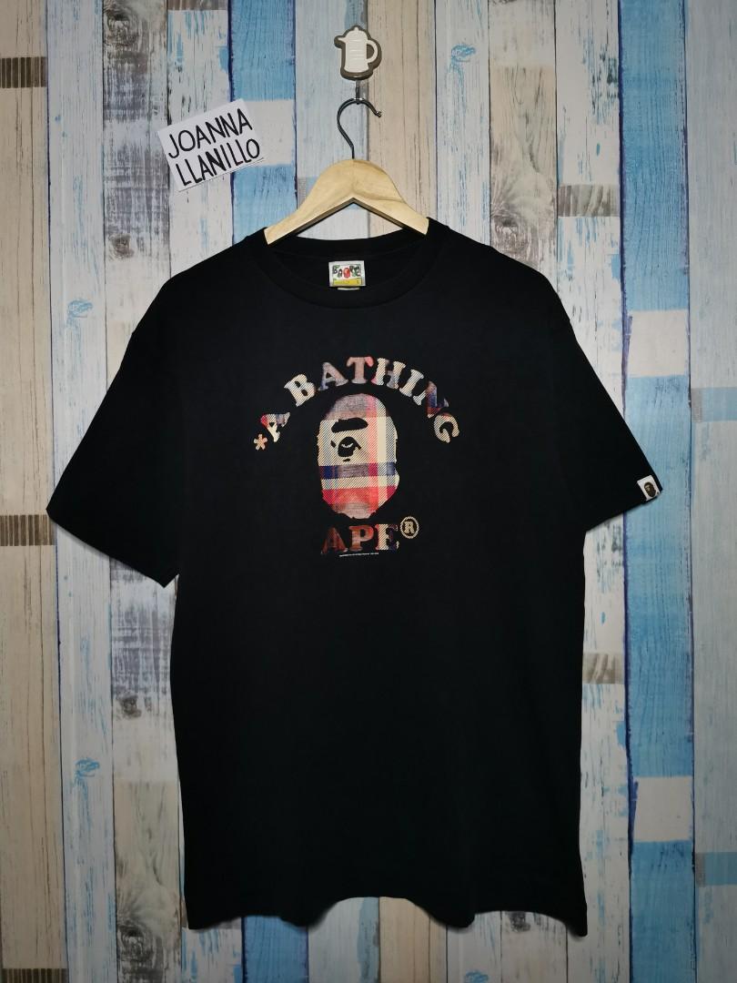 A Bathing Ape plaid college tee, Men's 