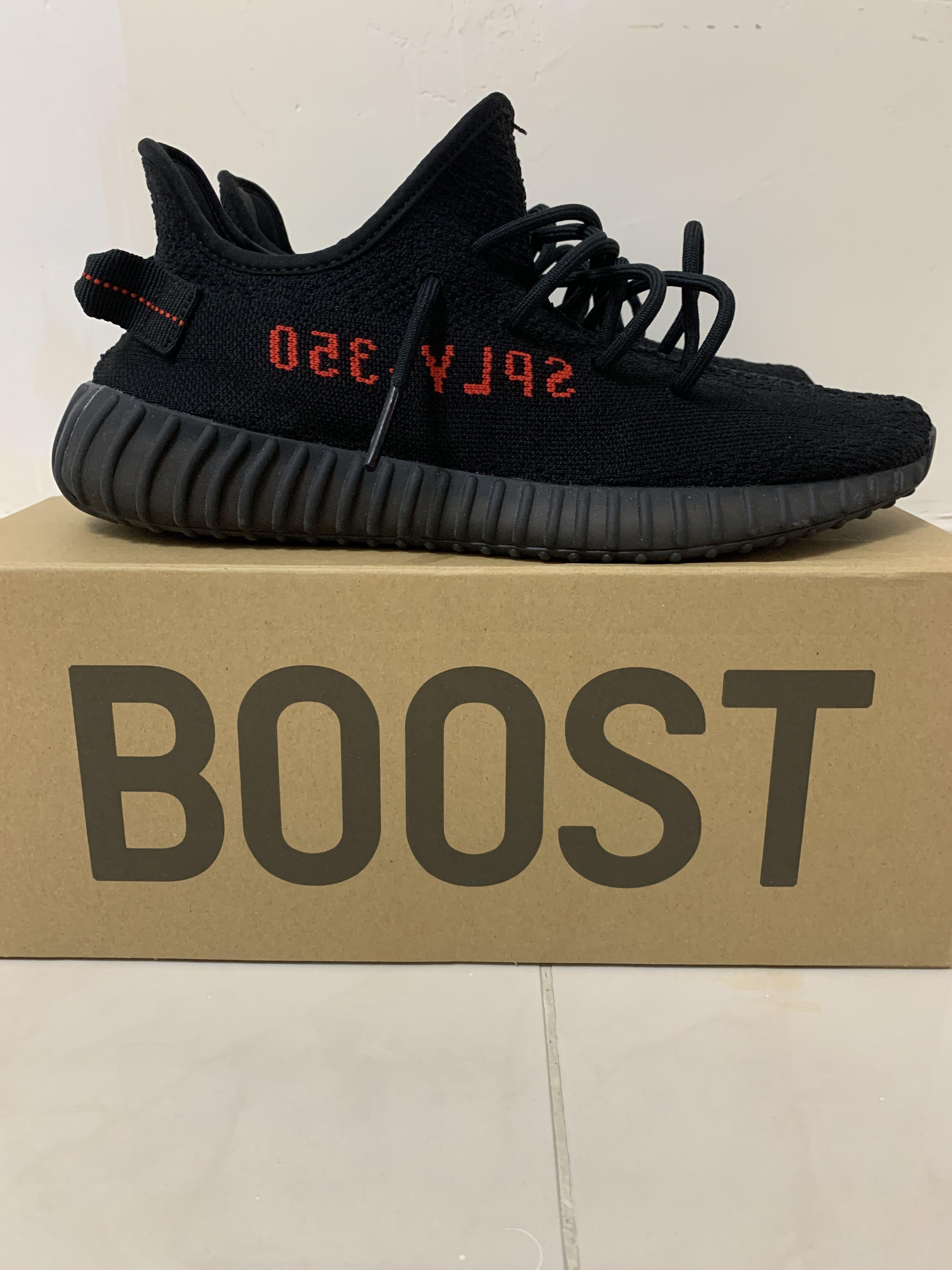 Adidas Yeezy Boost 350 V2 Black Red, 男裝, 男裝鞋- Carousell