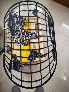 Altas World Black Map Hanging