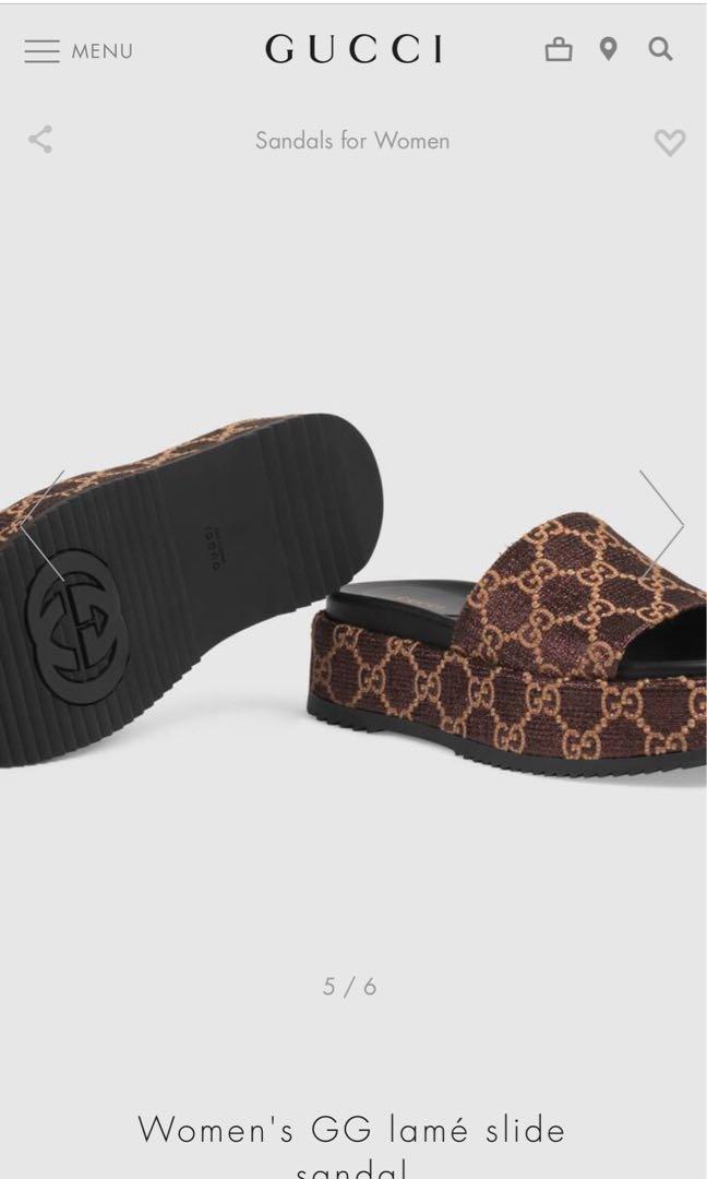 Gg lamé online slide sandals